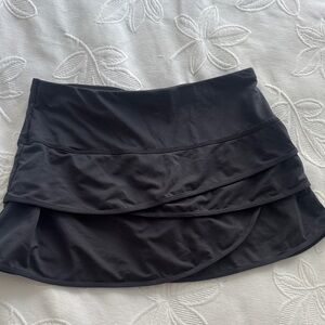 Lucky in Love Black Tiered Mini Skirt